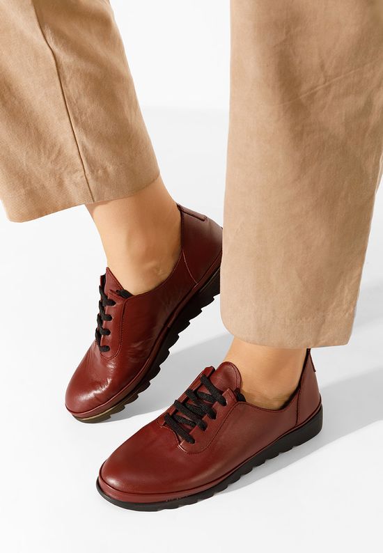 Δερμάτινα παπούτσια Pavia κοκκινο, Μέγεθος: 38- zapatos