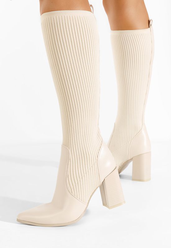 Γυναικείες Μπότες κάλτσα μπεζ Vinuele, Μέγεθος: 39- zapatos