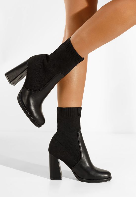 Μποτάκια κάλτσα Ventilla Μαύρα, Μέγεθος: 40- zapatos