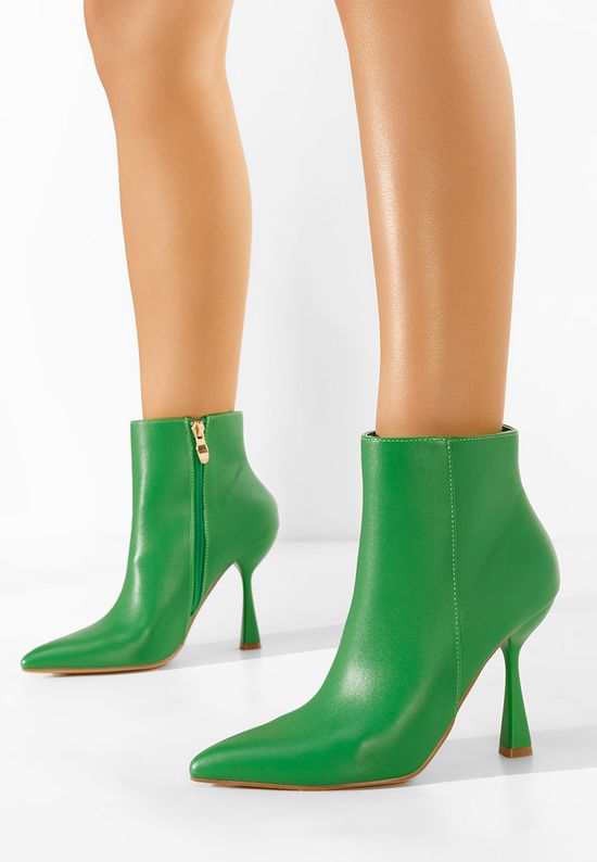 Μποτάκια με λεπτο τακουνι Finana πρασινο, Μέγεθος: 38- zapatos