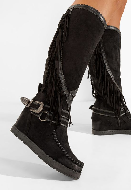 Μπότες με πλατφόρμα Μαύρα Aguera, Μέγεθος: 40- zapatos