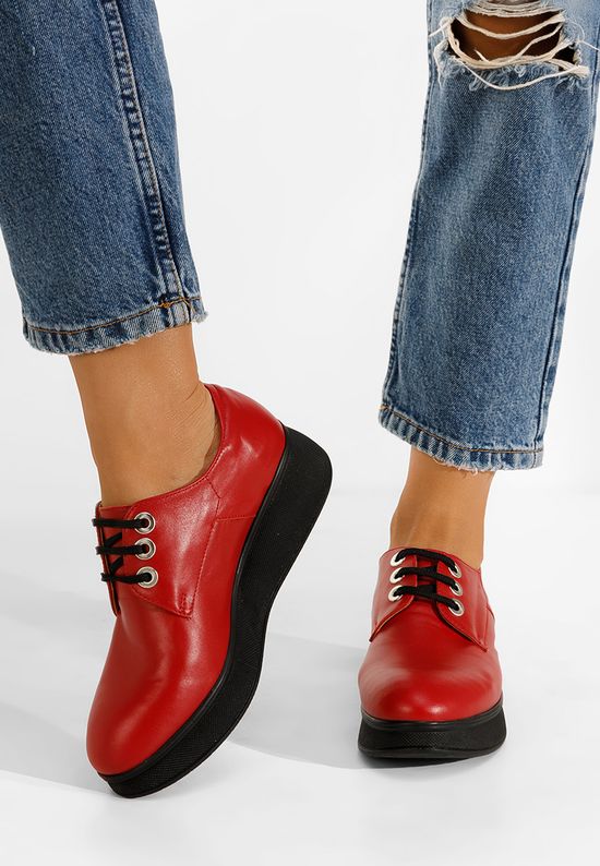 Oxford δερμάτινα γυναικεια κοκκινο Higueras V2, Μέγεθος: 39- zapatos