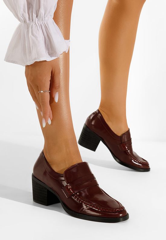 Loafers γυναικεια με τακουνι Tandil μπορντό, Μέγεθος: 38- zapatos