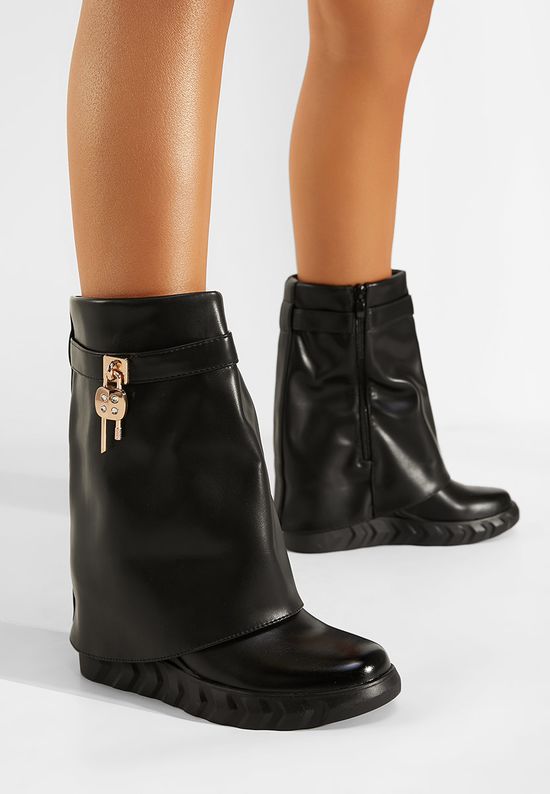 Μπότες με πλατφόρμα Μαύρα Serena, Μέγεθος: 41- zapatos