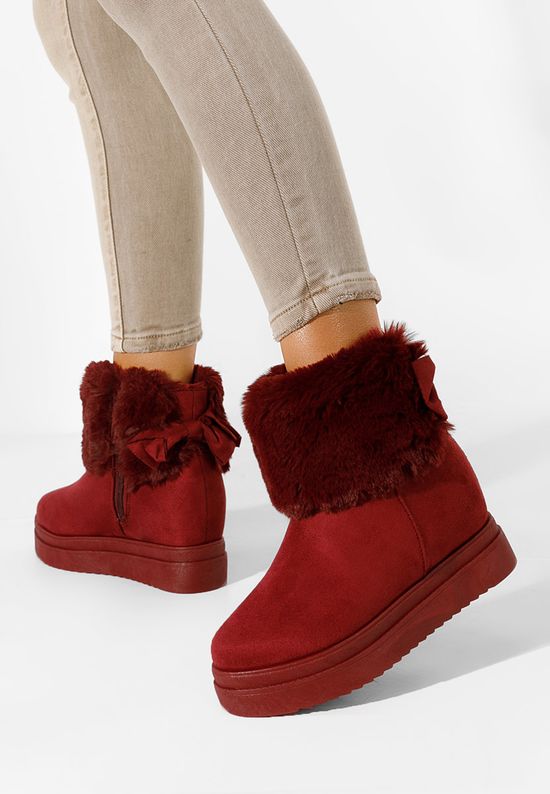 Μπότες με πλατφόρμα μπορντό Michi, Μέγεθος: 36- zapatos