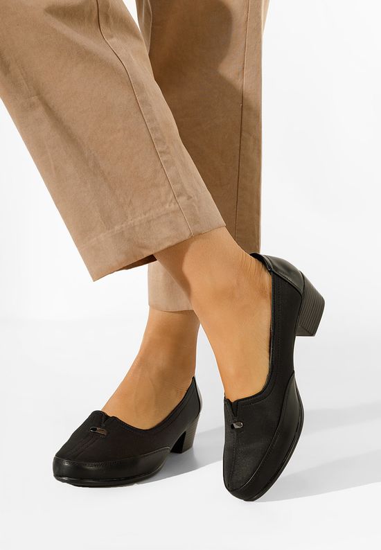 Γόβες με χοντρό τακούνι μαύρα Narona, Μέγεθος: 38- zapatos