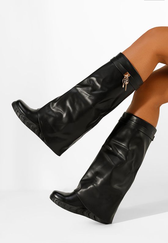 Μπότες με πλατφόρμα Μαύρα Ipira, Μέγεθος: 38- zapatos