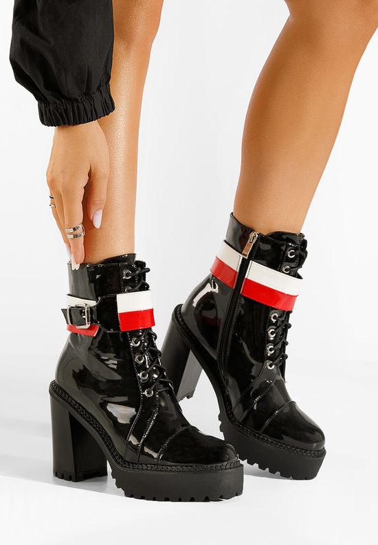 Μποτάκια με χοντρό τακούνι Μαύρα Saloria, Μέγεθος: 38- zapatos