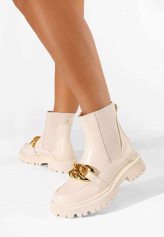 Γυναικεία μποτάκια μπεζ Agestra, Μέγεθος: 40- zapatos