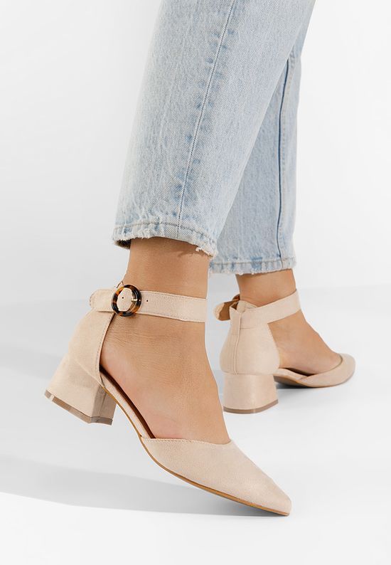 Γόβες με μπαρέτα Kadie μπεζ, Μέγεθος: 36- zapatos