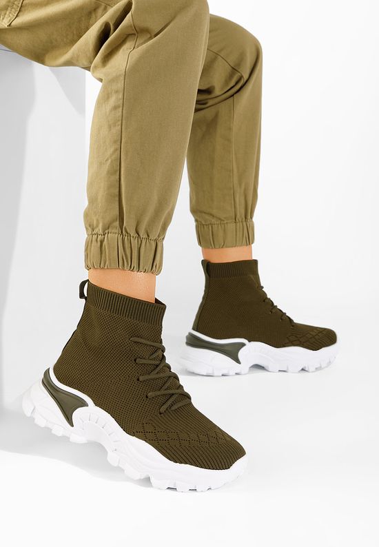 Sneakers με κάλτσα Amber πρασινο, Μέγεθος: 39- zapatos