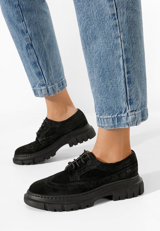 Oxford δερμάτινα γυναικεια Henise μαύρα, Μέγεθος: 40- zapatos