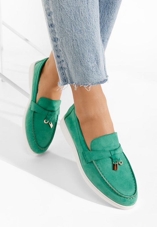 Μοκασίνια  γυναικεια Glena πρασινο, Μέγεθος: 38- zapatos