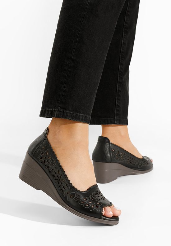 Δερμάτινα παπούτσια Amabella μαύρα, Μέγεθος: 36- zapatos