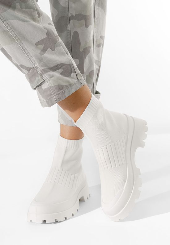 Sneakers με κάλτσα Nasira λευκά, Μέγεθος: 39- zapatos