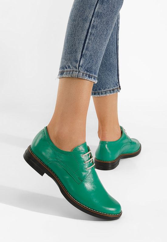 Oxford δερμάτινα γυναικεια Otivera πρασινο, Μέγεθος: 39- zapatos