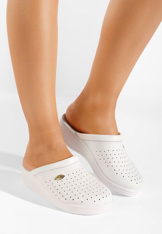 Mules με τακουνι Milaca V2 λευκά, Μέγεθος: 37- zapatos