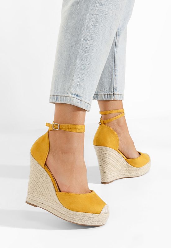 Πέδιλα πλατφόρμες Saniza Κιτρινα, Μέγεθος: 41- zapatos