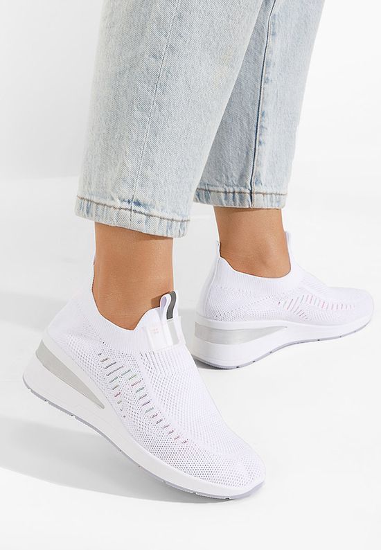 Sneakers με πλατφόρμα Lomira λευκά, Μέγεθος: 39- zapatos