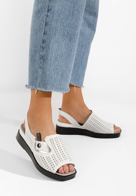 Πέδιλα πλατφόρμες Tonara B λευκά, Μέγεθος: 39- zapatos