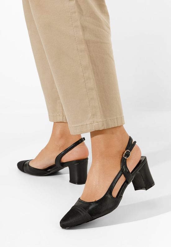 Γόβες slingback Meredith μαύρα, Μέγεθος: 36- zapatos