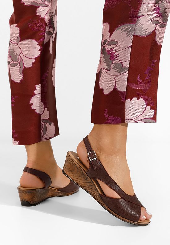 Σανδάλια δερματινα Rhonia μπορντό, Μέγεθος: 39- zapatos