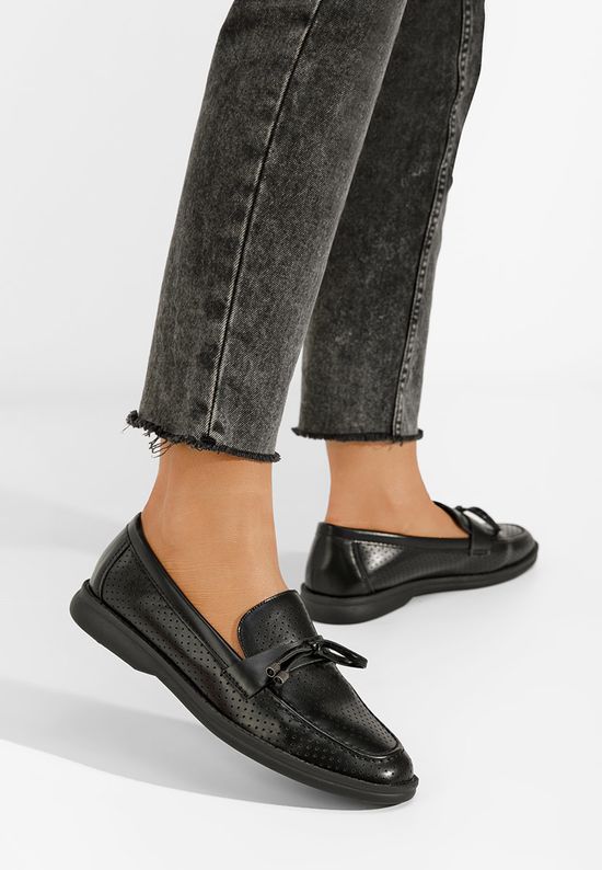 μοκασινια καλοκαιρινα Morvana V3 μαύρα, Μέγεθος: 37- zapatos