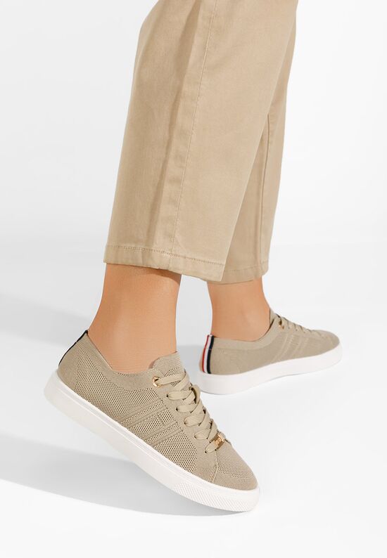 Sneakers γυναικεια Belinda μπεζ, Μέγεθος: 38- zapatos