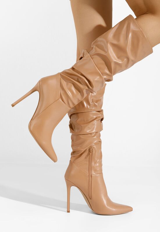 Μπότες με Τακούνι Axendra μπεζ, Μέγεθος: 40- zapatos