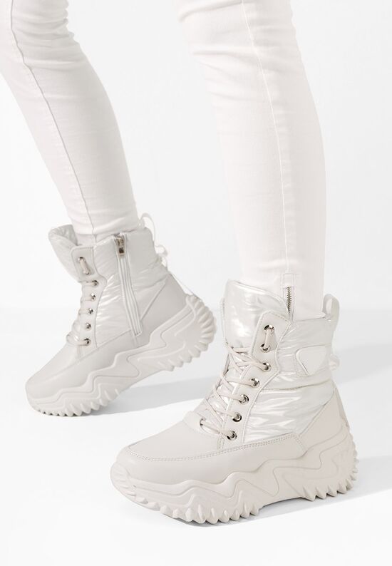 Χειμερινά sneakers γυναικεια Nalonia μπεζ, Μέγεθος: 38- zapatos