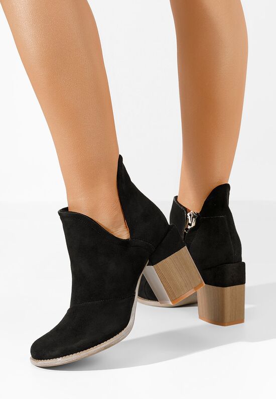 Μποτάκια με χοντρό τακούνι Odeisa Μαύρα, Μέγεθος: 37- zapatos