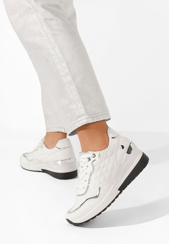 Sneakers με πλατφόρμα Gavia λευκά, Μέγεθος: 41- zapatos