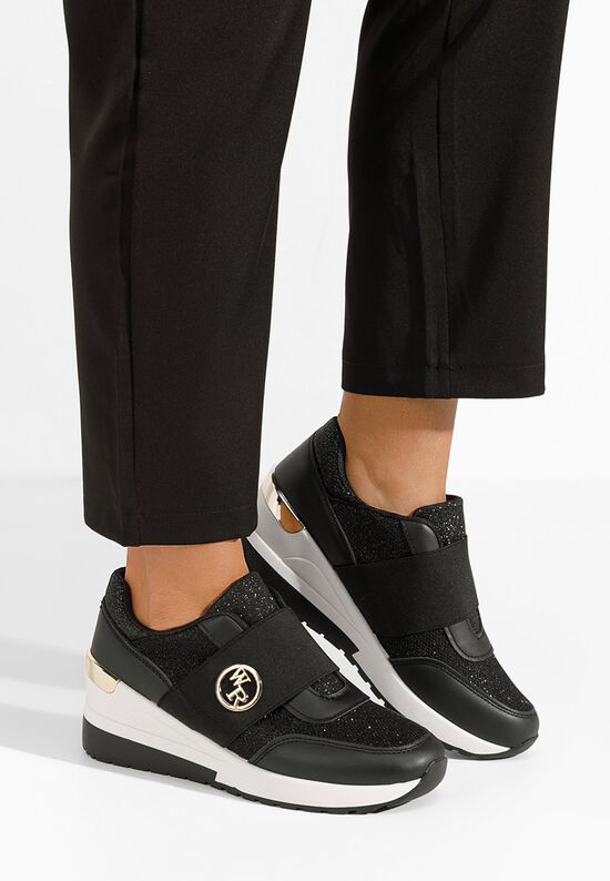 Sneakers με πλατφόρμα Salesia μαύρα, Μέγεθος: 38- zapatos