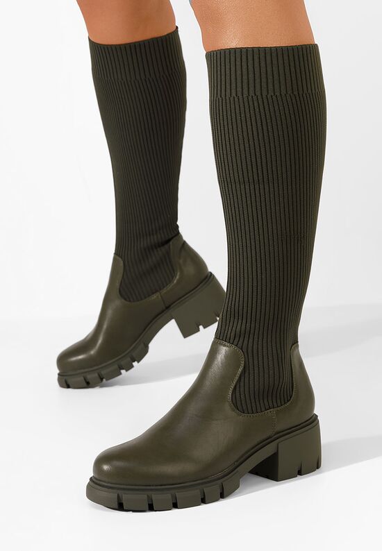 Γυναικείες Μπότες κάλτσα Navasia πρασινο, Μέγεθος: 38- zapatos