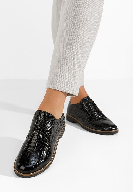 Oxford δερμάτινα γυναικεια Otivera V5 μαύρα, Μέγεθος: 36- zapatos