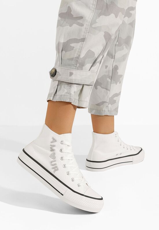 Γυναικεία sneakers αστραγάλο Sedecta λευκά, Μέγεθος: 39- zapatos