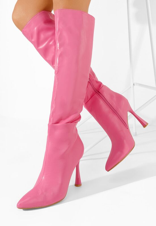 Μπότες με λεπτό τακούνι Freyja ροζ, Μέγεθος: 40- zapatos
