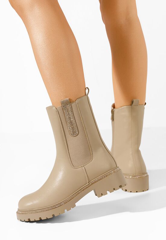 Μποτάκια Chelsea γυναικεία Nellie Χακι, Μέγεθος: 40- zapatos