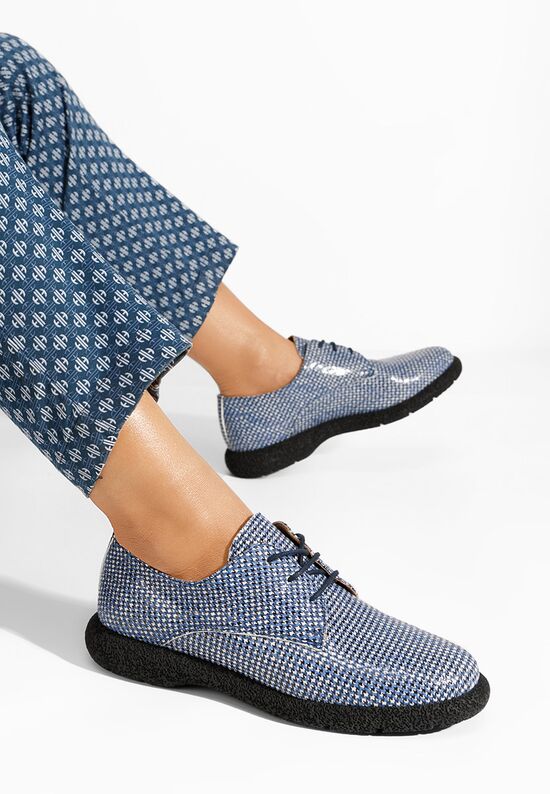 Oxford δερμάτινα γυναικεια Karysa V3 μπλε, Μέγεθος: 38- zapatos