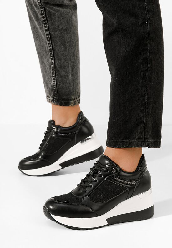 Sneakers με πλατφόρμα Breves μαύρα, Μέγεθος: 40- zapatos