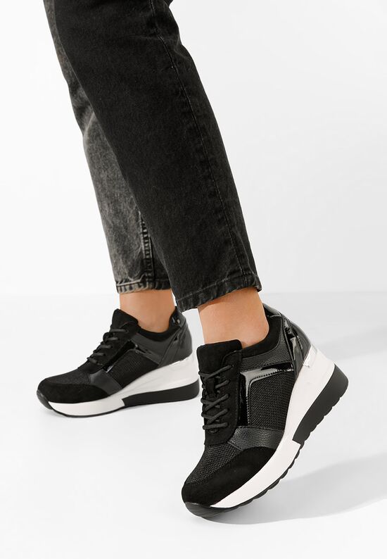 Sneakers με πλατφόρμα Josima μαύρα, Μέγεθος: 38- zapatos