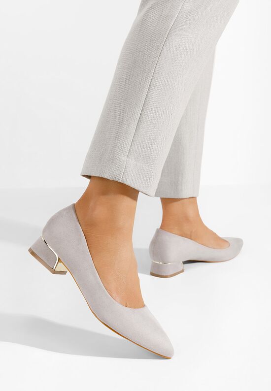 Γόβες με χαμηλό τακούνι Lexie γκρι, Μέγεθος: 37- zapatos