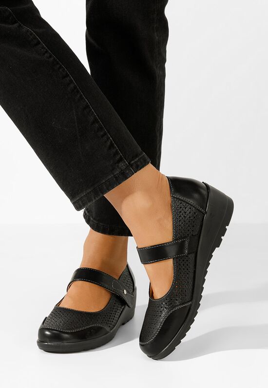 Μπαλαρίνεσ με λουράκι Morena μαύρα, Μέγεθος: 38- zapatos