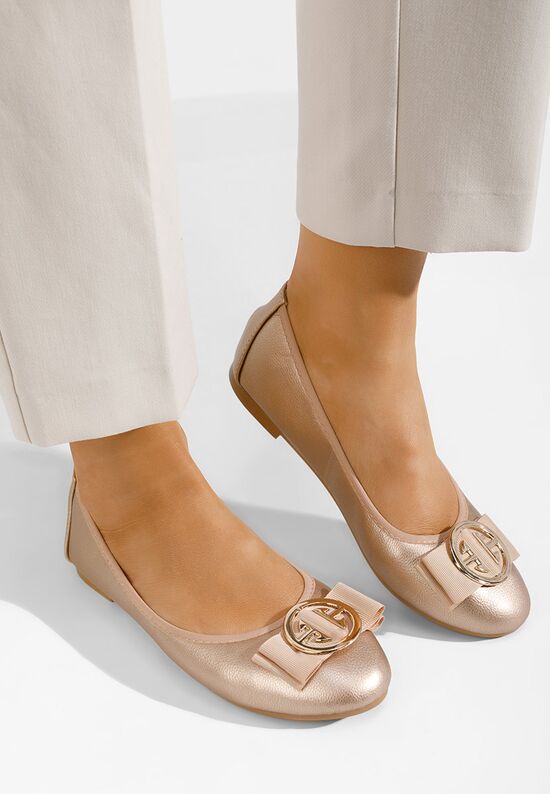 Γυναικείες μπαλαρίνες Trisha champagne, Μέγεθος: 38- zapatos