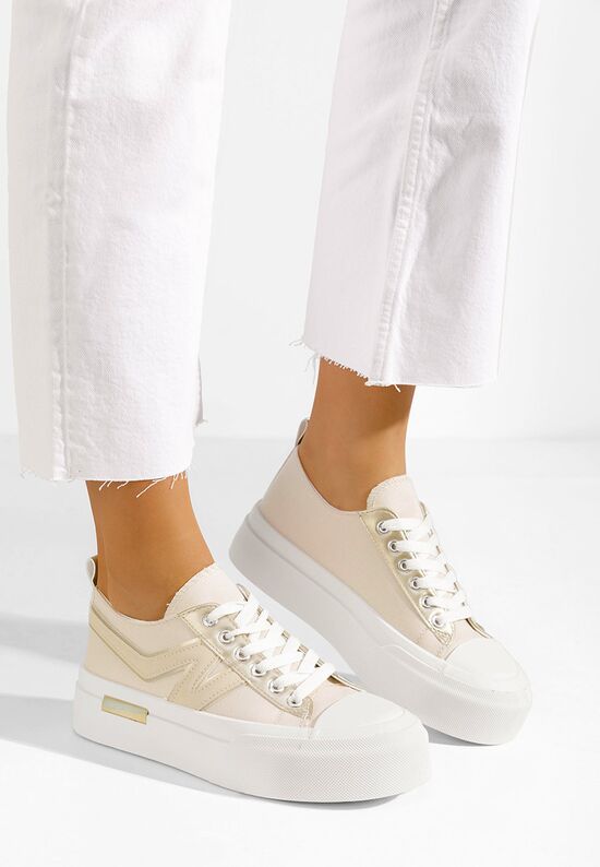 Γυναικεία sneakers Noralda μπεζ, Μέγεθος: 39- zapatos