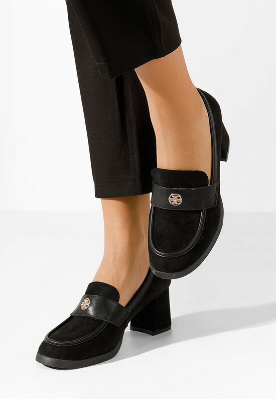 Loafers γυναικεια με τακουνι Jonsia V2 μαύρα, Μέγεθος: 40- zapatos