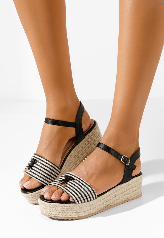 Πέδιλα πλατφορμεσ Denika Μαύρα, Μέγεθος: 38- zapatos