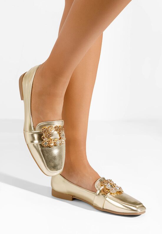 Loafers γυναικεια Abena χρυσο, Μέγεθος: 37- zapatos