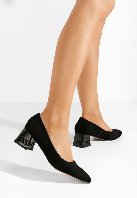 Γόβες με χοντρό τακούνι Fadicia V2 μαύρα, Μέγεθος: 40- zapatos