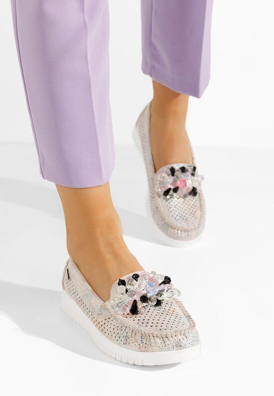 Μοκασίνια γυναικεια Lynna V5 μπεζ, Μέγεθος: 38- zapatos